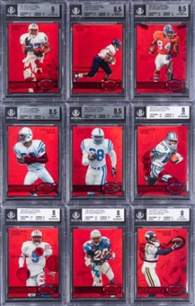 1997 Metal Universe "Precious Metal Gems" Red/Green Football BGS/PSA-Graded Collection (69 Cards) –  Featuring Eleven Rookie Cards, Including Michael Irvin, Shannon Sharpe, Marshall Faulk and More!